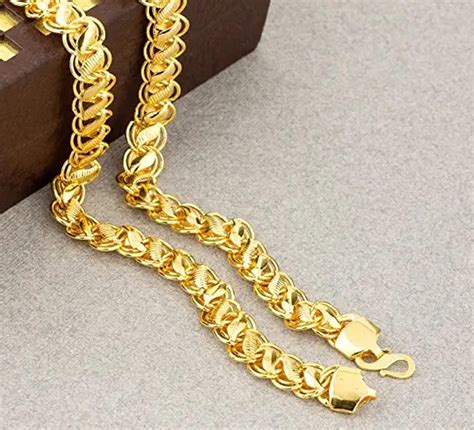 fake gold watch and chain|artificial gold chain for men's.